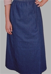 Girl Gored Skirt Navy blue jean denim cotton size L 12 14 Tall