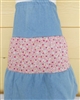 Girl Skirt Tiered Patchwork Denim & Pink floral size XST 2/3