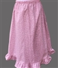 Girl A-line Skirt with Ruffle Dainty Pink Floral cotton size 8 X-long
