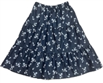 Girl Tiered Skirt Floral Chambray Denim cotton size XS 4 5