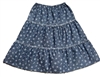 Girl Tiered Skirt Paisley Chambray Denim cotton size XS 4 5