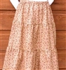 Girl Tiered Skirt Victorian Tan floral cotton size XS 4 5 custom fit