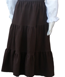 Girl Tiered Skirt Crushed Cotton Chocolate size S 6 7