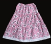Girl Tiered Skirt Pink floral cotton with lace size XS 4 5