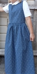 Girl Jumper with gathered skirt in Dark Blue Floral cotton size 5 x-long