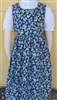 Girl Jumper Cobalt Floral with Gathered Skirt size 8 X-long