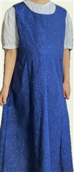 Girl Jumper Blue Floral with Gathered Skirt size 8 X-long