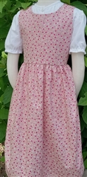 Girl Jumper with Gathered Skirt Pink Floral cotton size 12 X-long