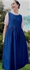 Girl Jumper Navy Blue Denim cotton with gathered skirt size 14 X-long