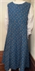 Girl Jumper with panel skirt in blue floral size 7 extra long