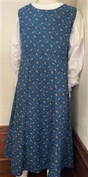 Girl Jumper with panel skirt in blue floral size 7 extra long