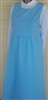 Ladies Jumper with Fuller A-line Skirt Embossed Daisy Aqua Polyester 2X 26 28 X-long