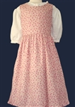Girl Jumper with gathered skirt in Pink Floral cotton size 5