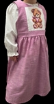 Girl Jumper with gathered skirt Violet Manchester with Teddy Bear cotton size 4