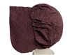 Ladies bonnet Prairie costume wine calico