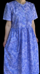 Ladies Classic Dress with Gathered Skirt Fusions Hyacinth Purple cotton size 14