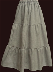Ladies Skirt Tiered Hemptex Herringbone Light Gray size S 6 8 Petite custom fit