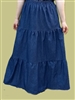 Ladies Skirt Tiered Navy Denim Blue Jean size S 6 8