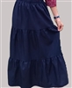 Ladies Skirt Tiered Navy Blue Cotton size S 6 8