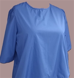 Maternity Slip-on Blouse Lapis Blue solid cotton/poly size 22