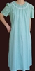 Ladies Nightgown Aloe Green print cotton with lace size L 14 16