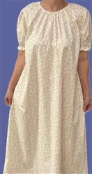 Ladies Nightgown Cream Scroll cotton size M 10 12