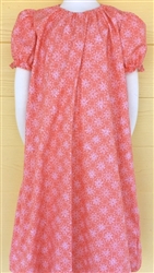 Girl Loungewear Dress Cheery Blossoms Coral Cotton size M 7 8
