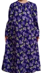 Girl Loungewear Gown Dress Dark Purple Floral Flannel cotton size XL 14 16 X-long