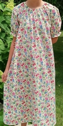 Girl Loungewear Summer Gown Dress Pretty Sweet Cream floral cotton size XL 14 16