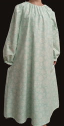 Girl Loungewear Dress Snowflakes Mint Flannel Cotton size M 7 8 X-long