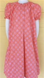 Girl Loungewear Gown Dress Pink & White floral cotton size XS 3 4 X-long