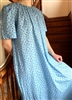 Ladies Nightgown Light Blue floral cotton lawn size L 14 16 X-long