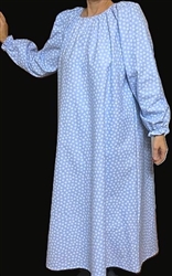 Ladies Nightgown Cornflower Blue Floral Flannel cotton size XL 18 20 X-long