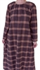 Ladies Nightgown Brown Plaid Flannel Organic cotton XL 18 20 X-long