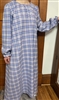 Ladies Nightgown Prairie Sky Mammoth Plaid cotton Flannel size L 14 16