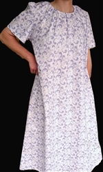 Ladies Nightgown Summer White & Purple Floral cotton size XL 18 20