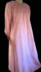 Ladies Nightgown Pink Leaves Flannel cotton size M 10 12