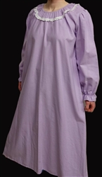 Ladies Nightgown Solid Lilac Purple Flannel cotton size M 10 12
