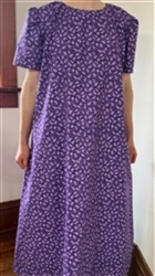 Girl Loungewear Summer Gown Dress Plum Petals purple floral cotton size XL 14 16 X-long