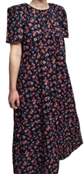 Ladies Nightgown Black Floral lightweight cotton lawn size 1X 22 24