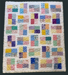 Handmade Heirloom Baby Quilt or Wall Hanging size 30 X 35.5 inches Pastels & Pink