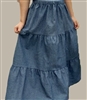 Ladies Tiered Skirt Chambray cotton size 2X 26 28 Petite