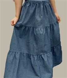 Ladies Tiered Skirt Chambray cotton size 2X 26 28 Petite