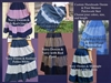 Ladies Skirt 5 Tiered Western Denim and Cotton Florals & Stripes Custom Patchwork all sizes