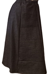 Ladies 6 Gore Skirt Black Denim Jean cotton size S 6 8 Petite