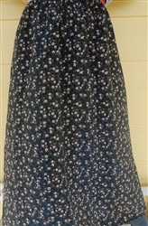 Ladies A-line Skirt Navy Blue Floral Polyester M 10 12