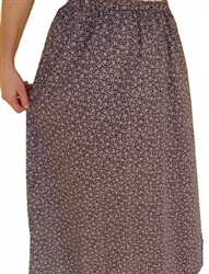 Ladies A-line Skirt Brown Floral cotton L 14 16