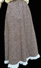 Ladies A-line Skirt with lace ruffle Brown Floral cotton size L 14 16