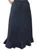 Ladies A-line with a circular ruffle Skirt Heavy Twill Charcoal cotton size M 10 12 Tall