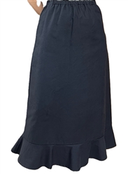 Ladies A-line with a circular ruffle Skirt Heavy Twill Charcoal cotton size M 10 12 Tall